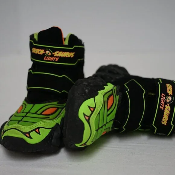 Toddler Boy Sketcher's Light Up Dinosaur Boots, Size 11, Water Resistant - Picture 2 of 11